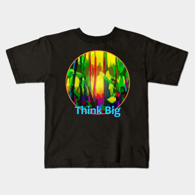 Circle Abstract Jungle Multicolor Kids T-Shirt by Lebihanto